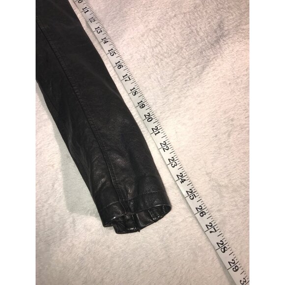 Women's Black Textured Leather Asian Styled Multi Zipper Y2K Motorcycle Jacket - Picture 7 of 7